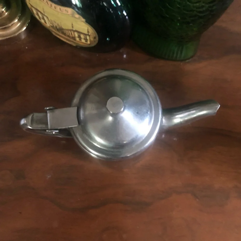 Small Vintage Stainless Steel Coffee or Tea Pot